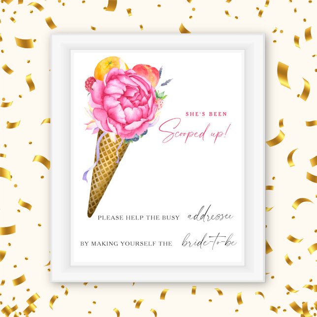 Glace - Aider la mariée occupée Affiche Adresse (Créateur téléchargé)