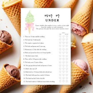 Glace - Au-dessus ou en dessous du jeu de baby sho