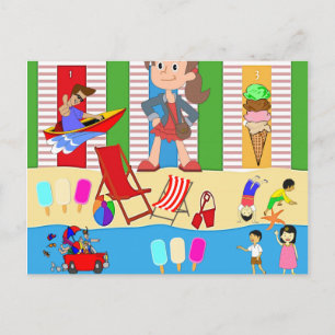 Glace de la plage de cartes postales