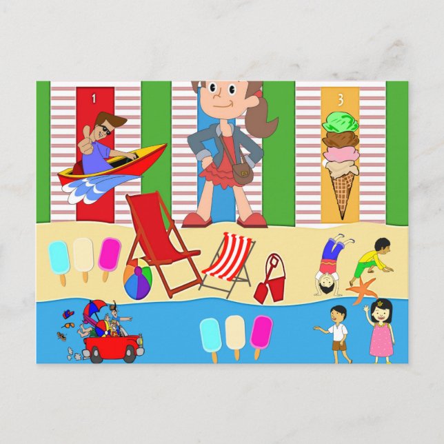 Glace de la plage de cartes postales (Devant)