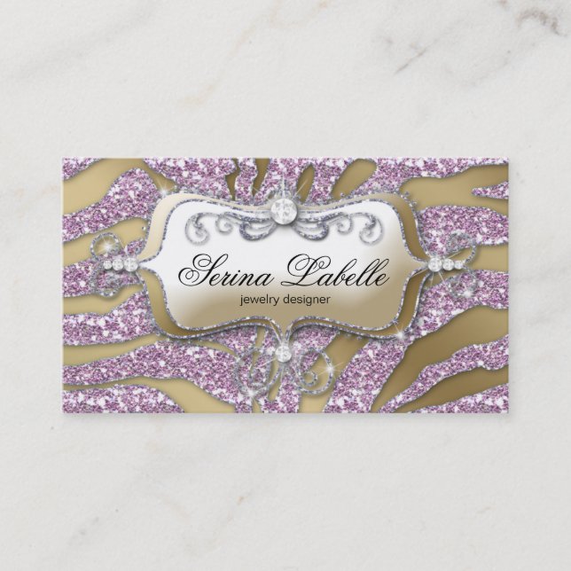 Glace de rose d'or de zèbre de carte de visite de (Devant)