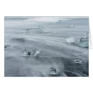 Glace et eau sur une plage, Islande