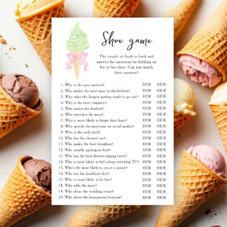 Glace - Jeu de chaussures pour la douche de mariée