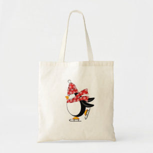 Glace Skaing de pingouin avec le sac de casquette