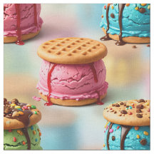 Glaces Sandwichs de Biscuits Tissu Sans Couture