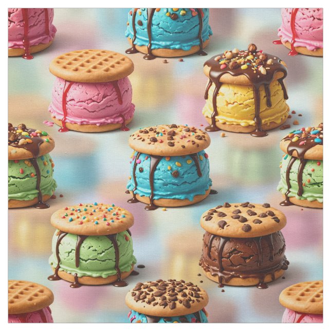 Glaces Sandwichs de Biscuits Tissu Sans Couture (Échantillon)