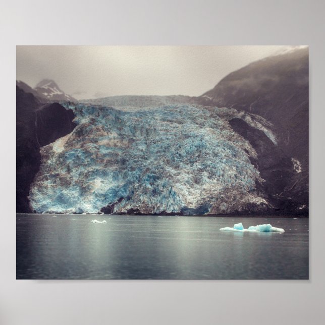 Glacier de l'Alaska foncé et dramatique | Poster (Devant)