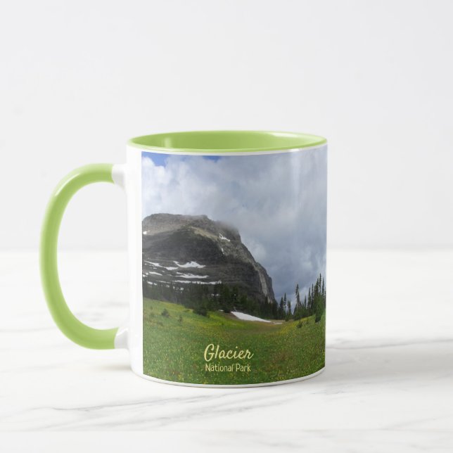 Glacier National Park Mountain Meadow Photo Mug (Gauche)