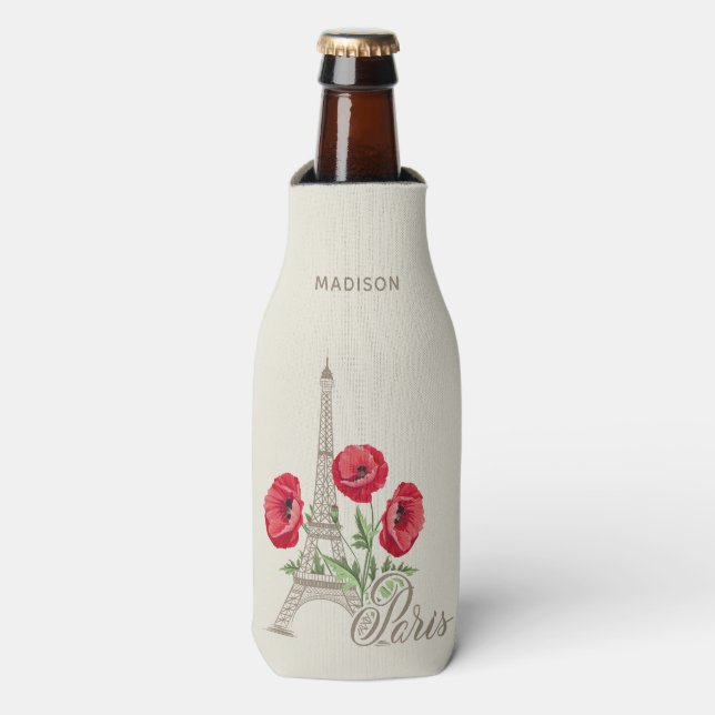 Glacière bouteille de nom personnalisé Paris Franc (Bottle Devant)