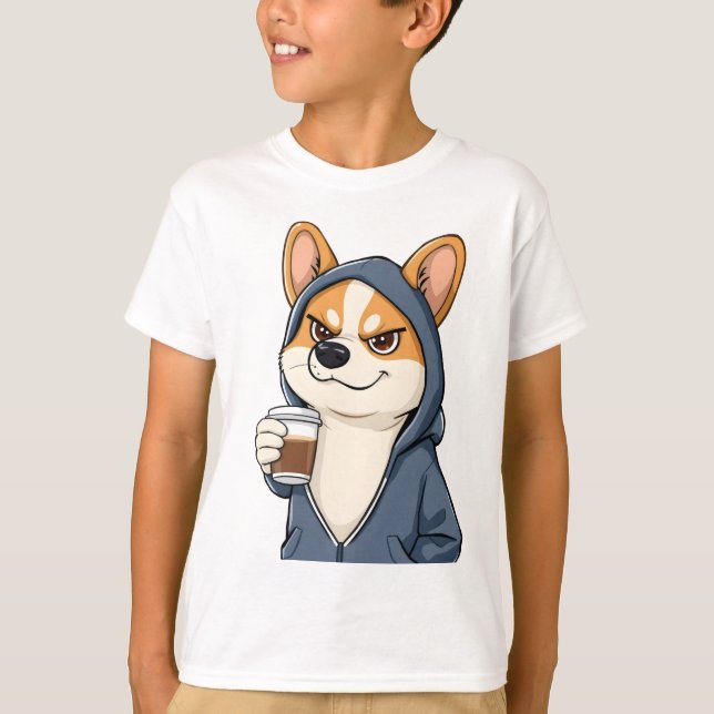 Glacière Corgi im Sweat - shirt à capuche - Café (Devant)
