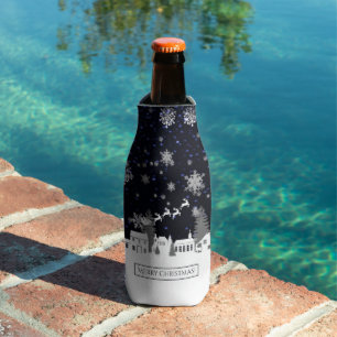 Glacière de bouteille du village de Noël