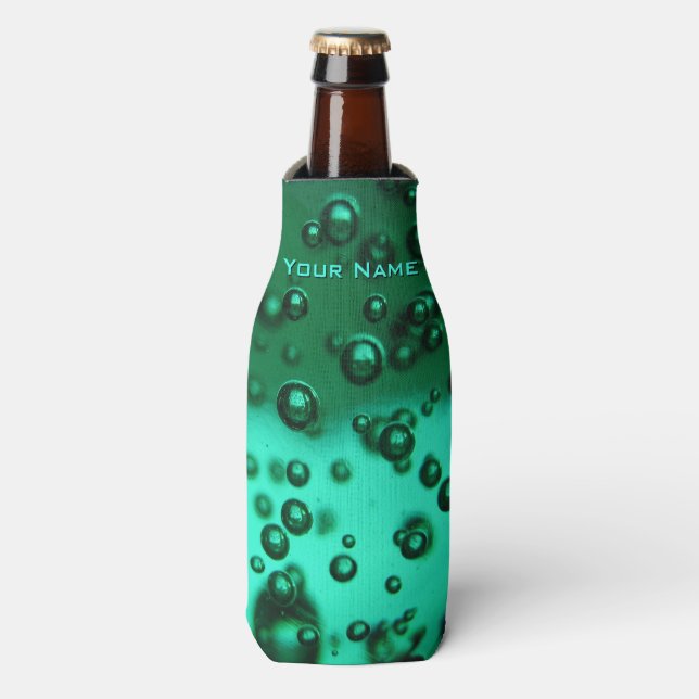 Glacière de bouteille personnalisé Green Modern Un (Bottle Devant)