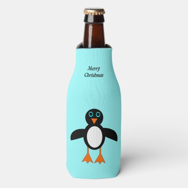 Glacière de bouteille personnalisé Pingouin mignon (Bottle Devant)