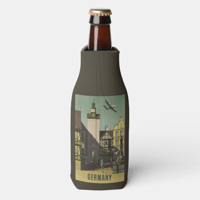 Glacière de bouteille personnalisée Vintage voyage (Bottle Devant)