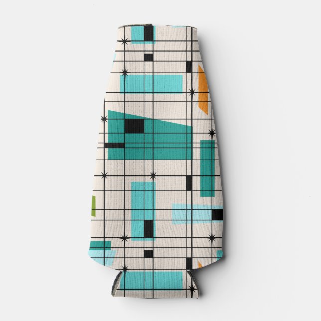 Glacière de bouteille Retro Grid & Starbursts (Devant)