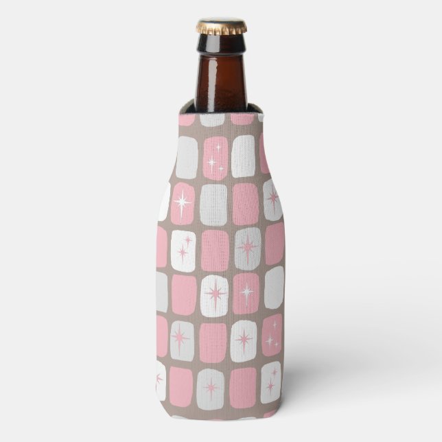 Glacière de bouteille Retro rose Starbursts (Bottle Devant)