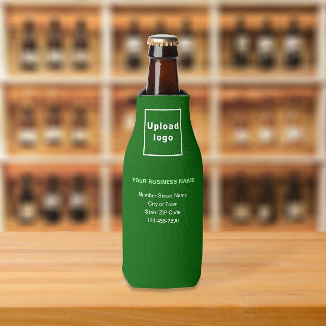 Glacière de bouteille verte de marque commerciale (Build brand name awareness. Your business brand on green bottle cooler.)
