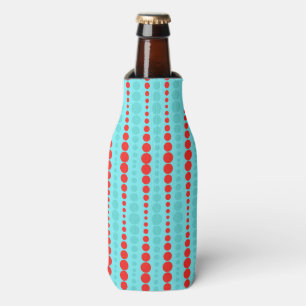 Glacière de bouteilles rouge rétro et turquoise