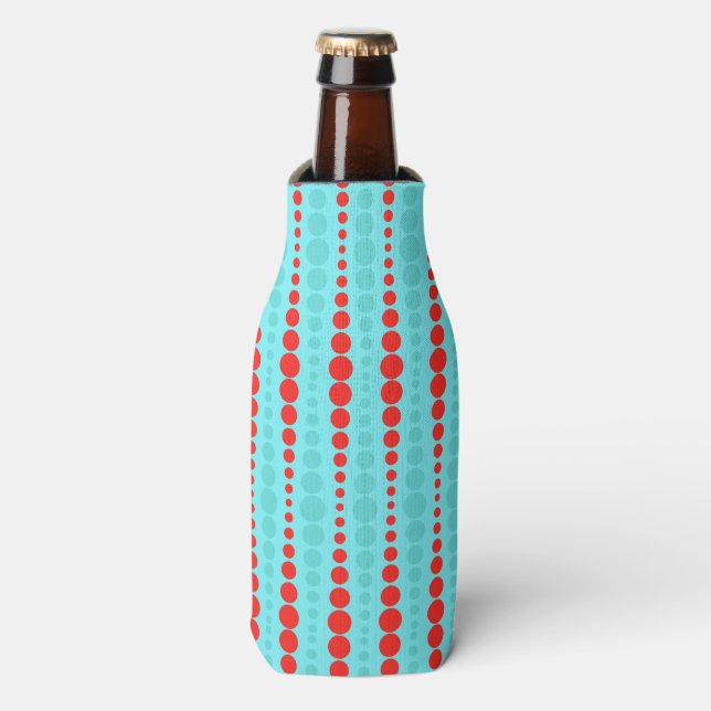 Glacière de bouteilles rouge rétro et turquoise (Bottle Devant)