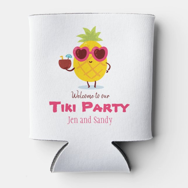 Glacière de canette de fête Tiki à l'ananas  (Devant)