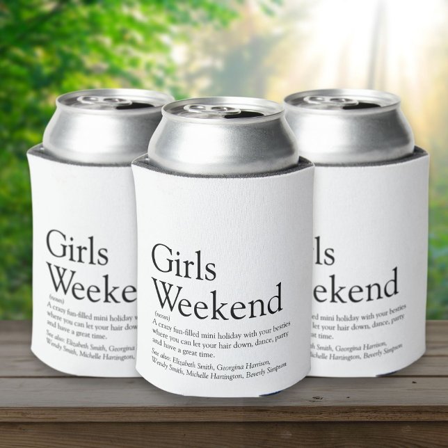 Glacière de définition de week-end de filles perso (Personalized Girls Weekend Definition Can Cooler)