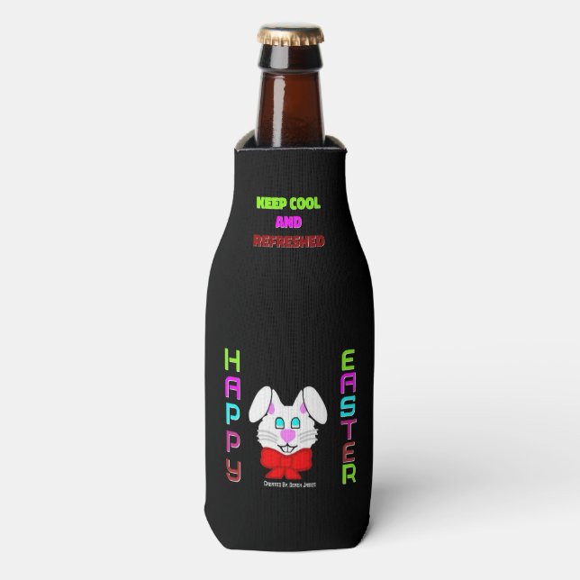 Glacière gaiement heureux de bouteille de lapin de (Bottle Devant)