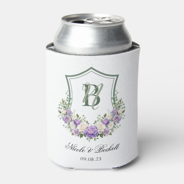 Glacière Mariage de crête florale blanc violet (Can devant)