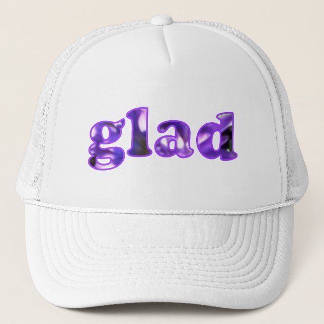 Glad épelé avec des fleurs violettes casquettes (Devant)