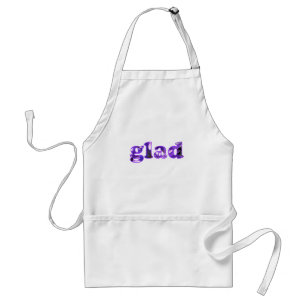 Glad épelé avec tabliers de fleurs violettes