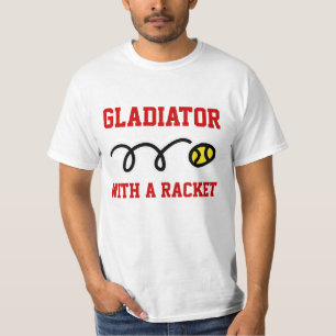 Gladiateur avec un t-shirt de tennis à raquette