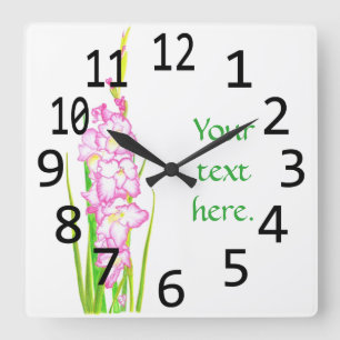 Gladiola Rose Blanc Fleurs Votre Texte Horloges