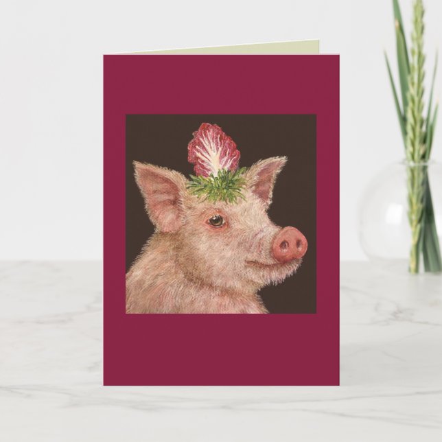 Gladys la carte de voeux de porc (Devant)