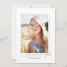 Glam 2021 Graduation Photo Invitations