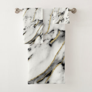 Glam à huile d'or classique Marbre blanc no 1