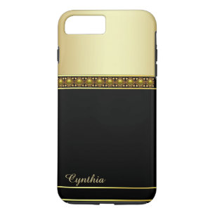 Glam Black et Gold Tone iPhone 7 Plus Coque