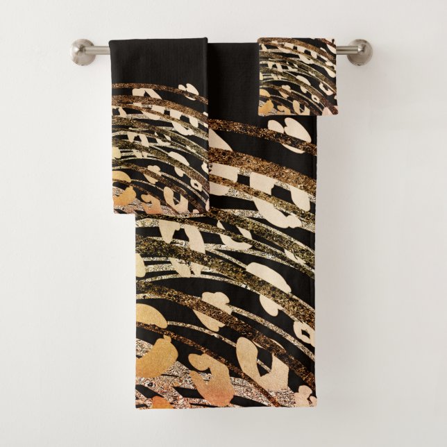 Glam Black Gold Orange Bronze Cheetah Leopard (En situation)