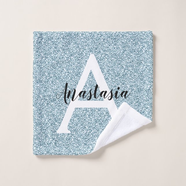 Glam Blue Silver Parties scintillant étincelles No (Gant de toilette)