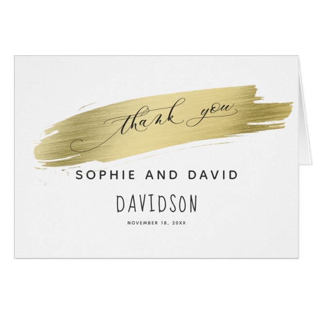 Glam Calligraphy Gold Stroke Merci (Devant horizontal)