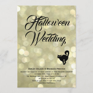 Glam Cat sur la Faire-part de mariage d'Halloween 