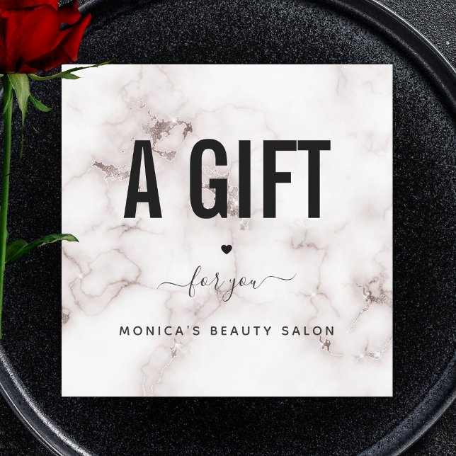 Glam Champagne Marbre Elégant Salon de Beauté Logo (Créateur téléchargé)