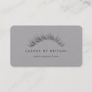 Glam Eyelashes Carte de visite de texte gris