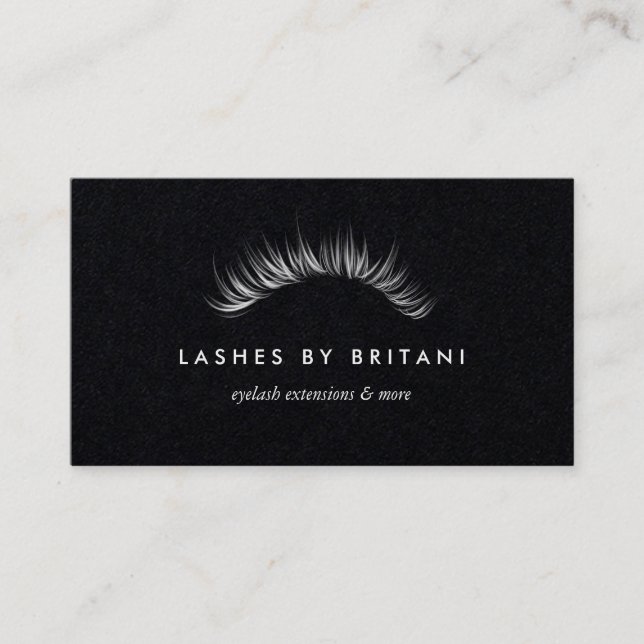 Glam Eyelashes Carte de visite texte blanc (Devant)