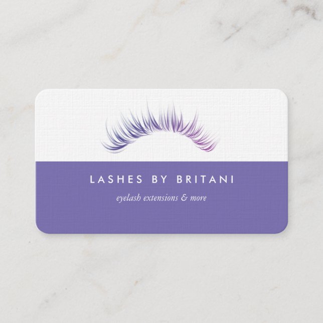 Glam Eyelashes Carte de visite texte blanc (Devant)
