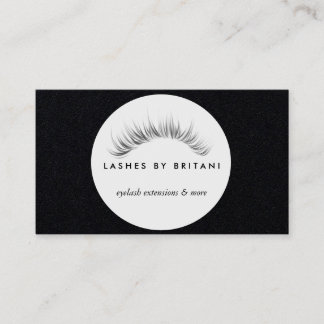 Glam Eyelashes Carte de visite texte blanc