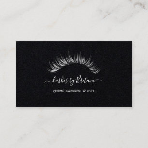 Glam Eyelashes Carte de visite texte blanc