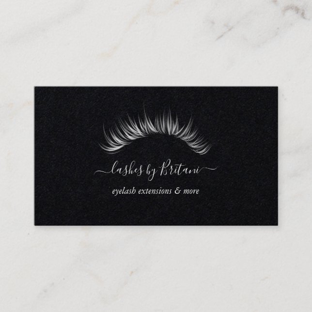 Glam Eyelashes Carte de visite texte blanc (Devant)
