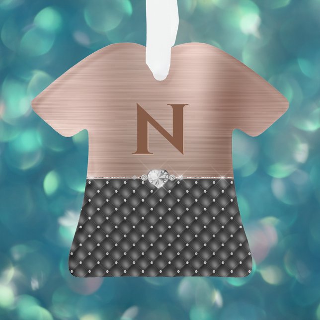 Glam Faux Brossé Upholstery et Monogramme de cuivr (Créateur téléchargé)