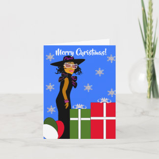 Glam Girl Carte de Noël afro-américaine