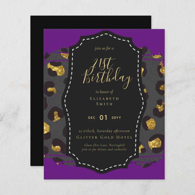 Glam Girly Parties scintillant 21e anniversaire (o (Devant / Derrière)