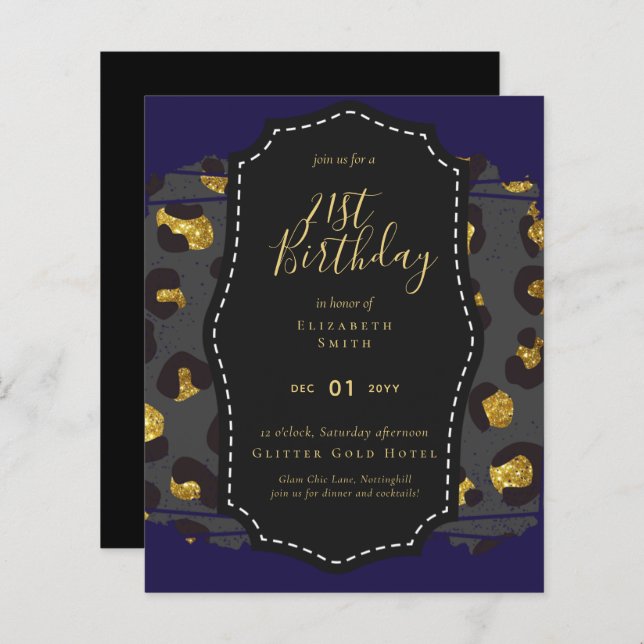 Glam Girly Parties scintillant 21e anniversaire (o (Devant / Derrière)